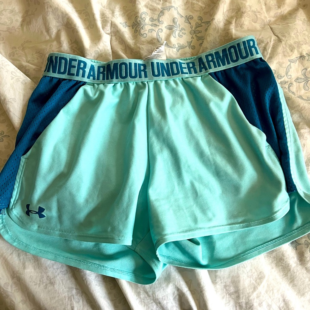 Under Armor Women’s Green/Blue Athletic Shorts